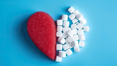 Herz mit Zuckerwürfeln