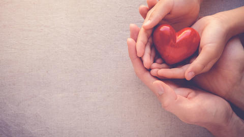 Hände halten ein Herz