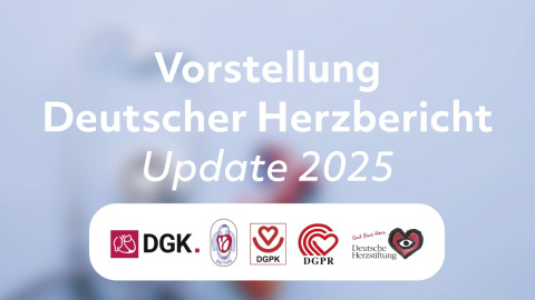 Vorstellung Deutscher Herzbericht Update 2025 mit Logos der einzelnen Fachgesellschaften